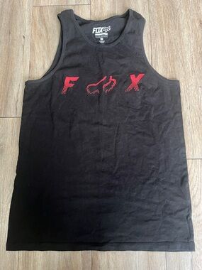 Fox Black Tank Top with Red Logo